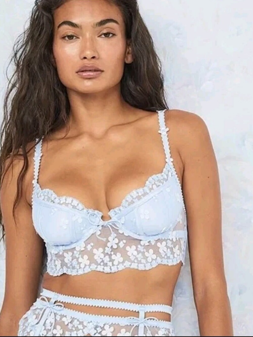 For The Love And Lemons Daisy Embroidered Bra
